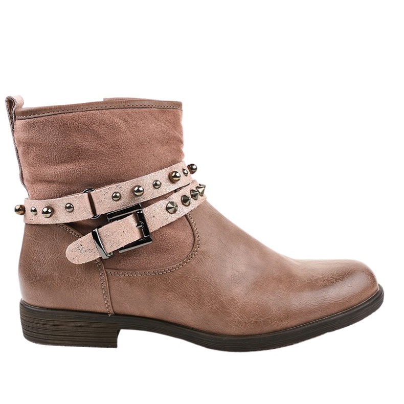 Bottes isolées plates roses 1049-PA Bottes isolées plates roses 1049-PA