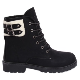 Bottes en bois isolées noires pour femmes 1120-PA Black II Quality le noir