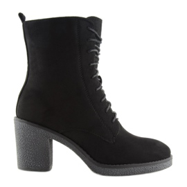 Bottines à lacets noires à talons 3638 Black Ii Genre le noir