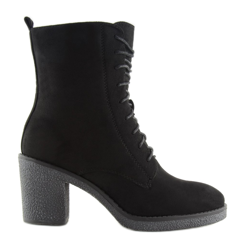 Bottines à lacets noires à talons 3638 Black Ii Genre le noir