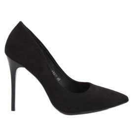 Escarpins sur un daim noir LE07P Stiletto noir le noir