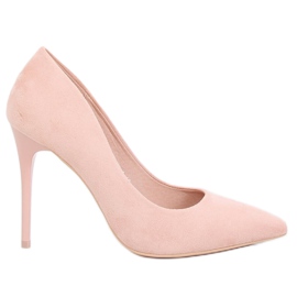 Escarpins sur un daim rose LE07P Rose