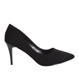 Escarpins sur un talon confortable noir NF-49P Noir