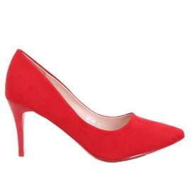 Escarpins sur un talon confortable rouge NF-49P Rouge