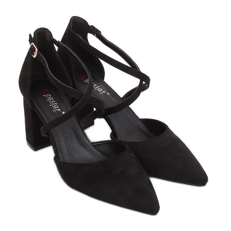 Escarpins sur le poteau noir LE069P Noir le noir