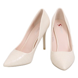 Escarpins femme peau de serpent beige GG-81P Beige