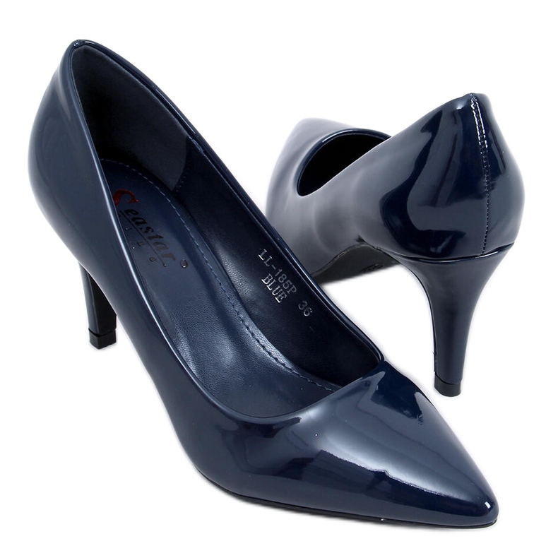 Escarpins femme laqués bleu marine LL-185P Bleu