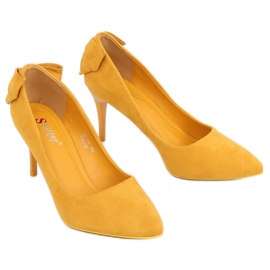 Escarpins sur épingle avec nœud jaune NF-46 Jaune Escarpins sur épingle avec nœud jaune NF-46 Jaune
