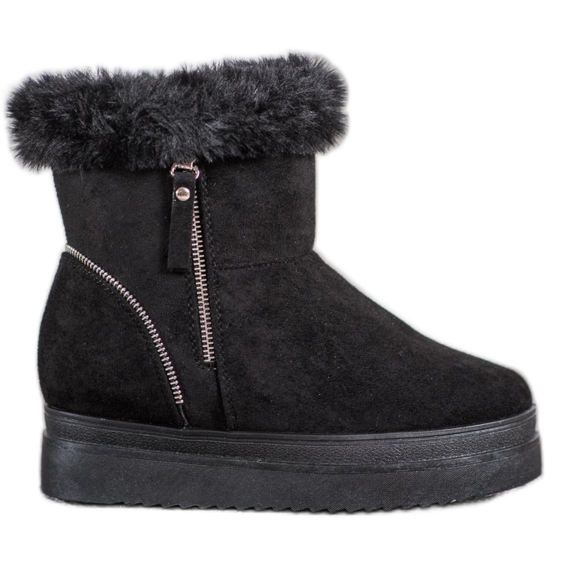 SHELOVET Bottes de neige noires sur la plate-forme le noir