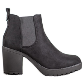 SHELOVET Bottines Chelsea confortables noir