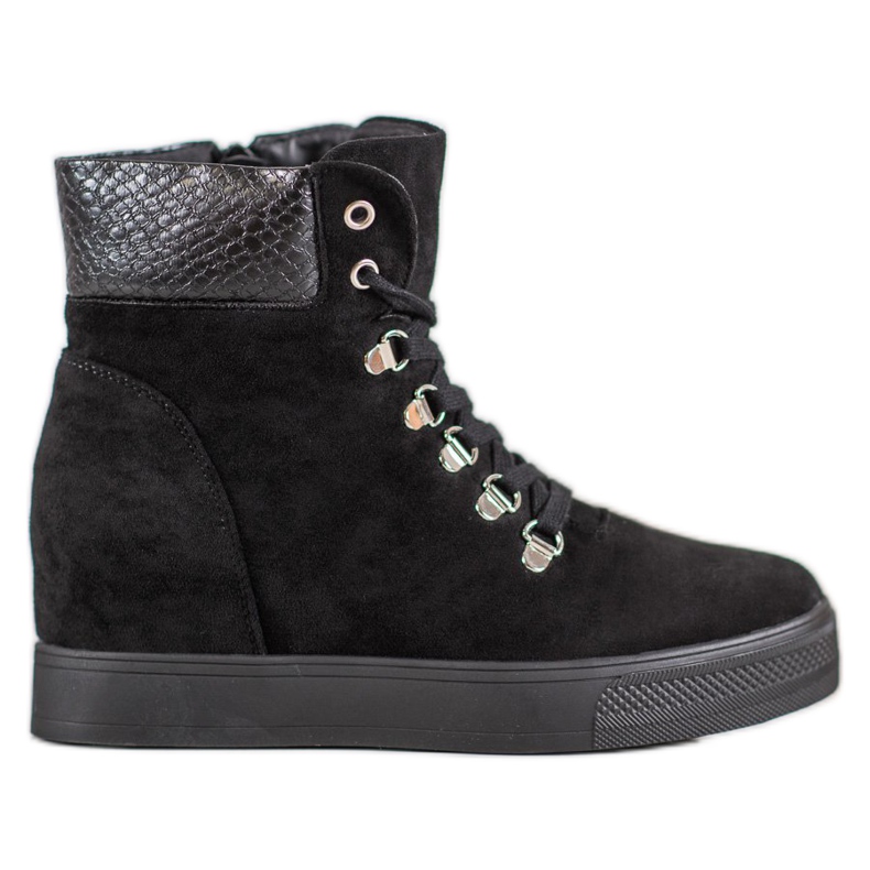 Bestelle Bottes compensées à la mode le noir