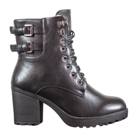 J. Star Bottines attachées sur la plate-forme noir