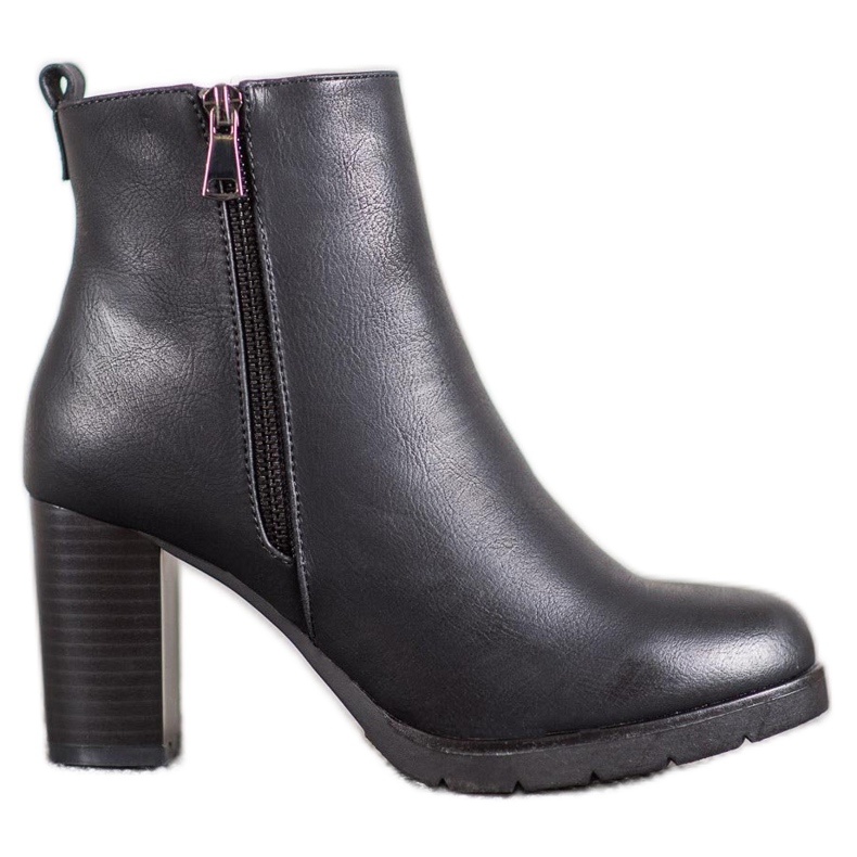 J. Star Bottes en éco-cuir pour femmes le noir