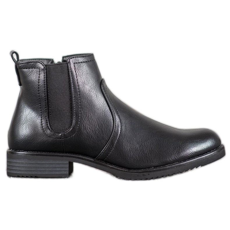 J. Star Bottes noires sur un talon plat le noir