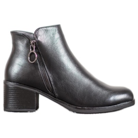 J. Star Bottes chaudes en cuir écologique noir