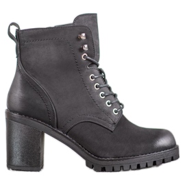 M.Daszyński Bottines à lacets sur un poteau le noir