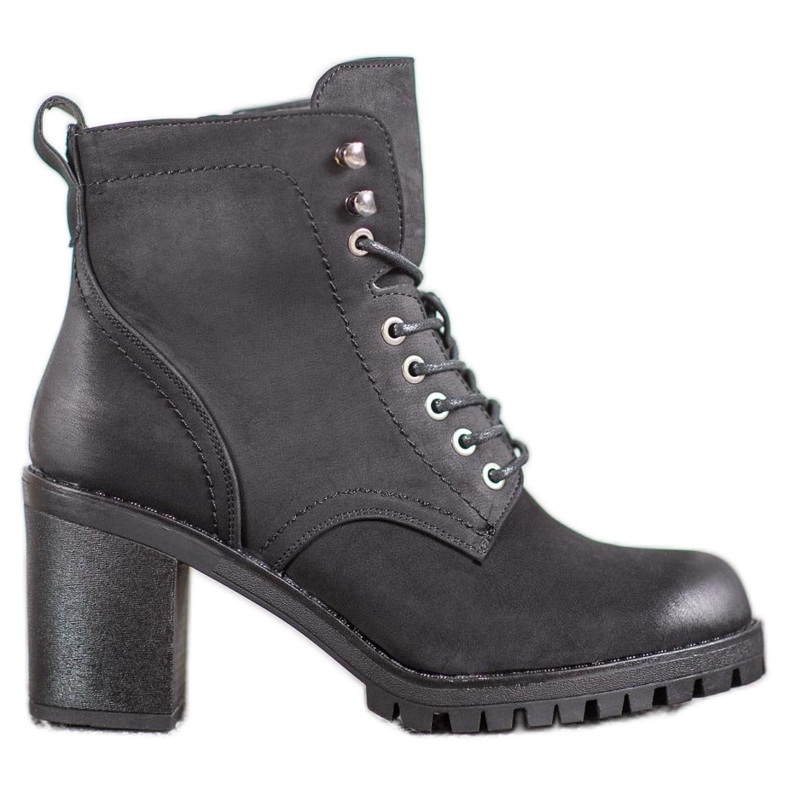 M.Daszyński Bottines à lacets sur un poteau le noir