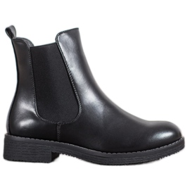 SHELOVET Bottines à enfiler avec une bande élastique le noir