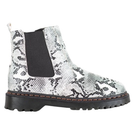 SHELOVET Bottines Chelsea sur la plateforme blanc noir