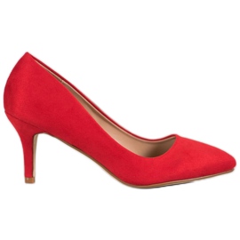 SHELOVET Escarpins en daim rouge