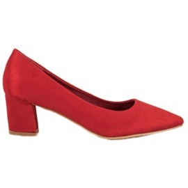 Small Swan Escarpins confortables en daim rouge