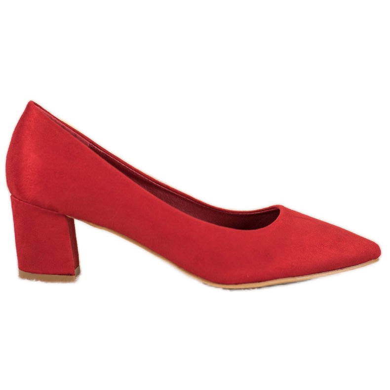 Small Swan Escarpins confortables en daim rouge