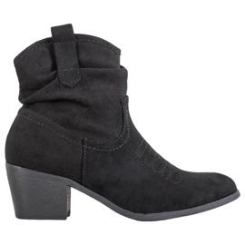 Super Mode Bottes de cowboy confortables sur un poteau le noir