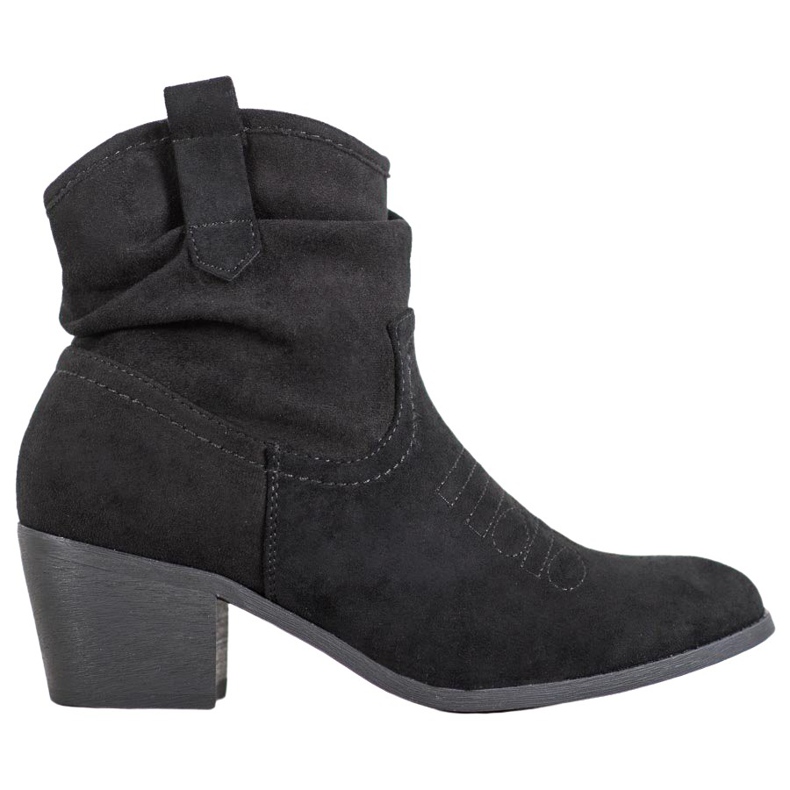 Super Mode Bottes de cowboy confortables sur un poteau le noir
