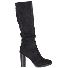 Super Me Bottes en daim noir