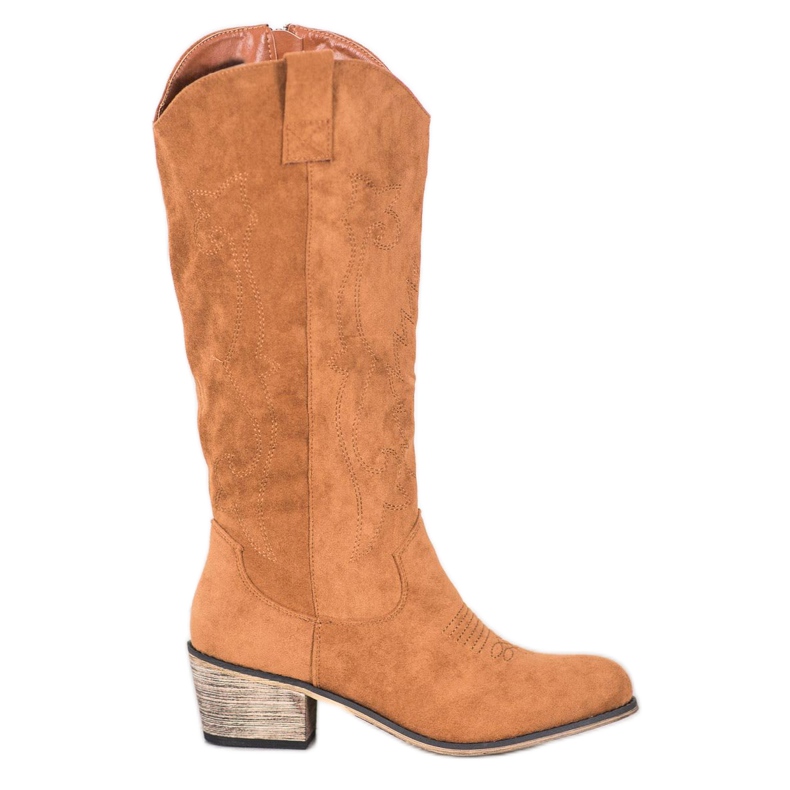 Abloom Bottes de cowboy en daim brun