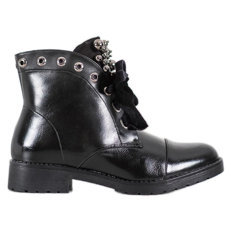 Bella Paris Bottes avec un nœud décoratif le noir