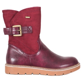 Ideal Shoes Bottes sur la plate-forme rouge