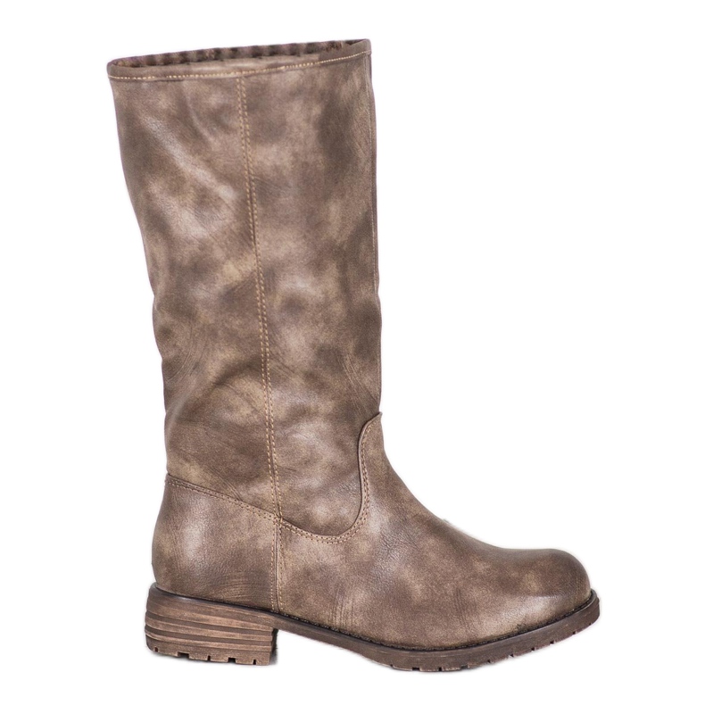 SDS Bottes confortables avec cuir écologique brun