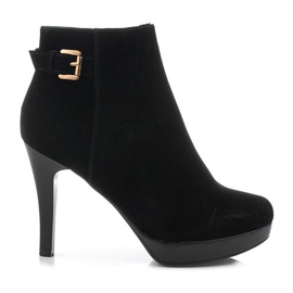 Bottes sur un talon haut J0083-1 fermeture éclair noire le noir