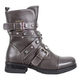 Kayla Travailleurs chaleureux avec des strass gris