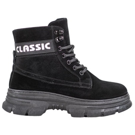 Bella Paris Bottes à plateforme classiques noir