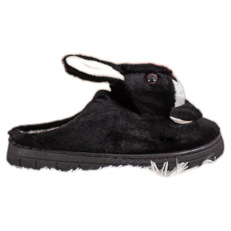 SHELOVET Chaussons lapins le noir SHELOVET Chaussons lapins le noir