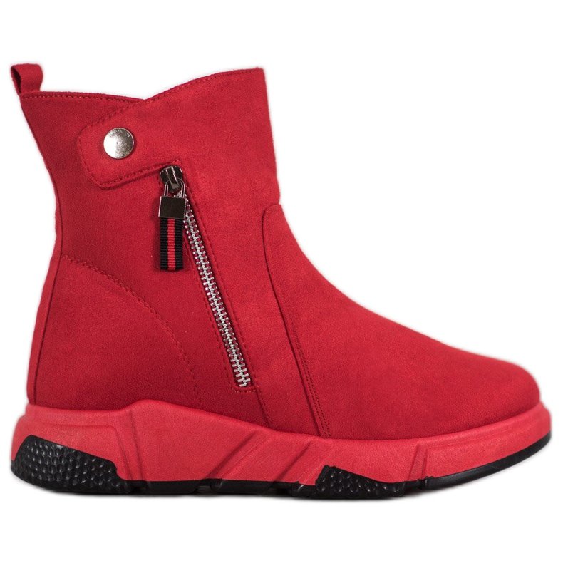 SHELOVET Bottes en daim à la mode rouge