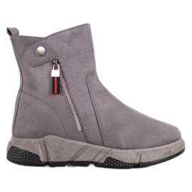 SHELOVET Bottes en daim à la mode gris