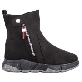 SHELOVET Bottes en daim à la mode le noir