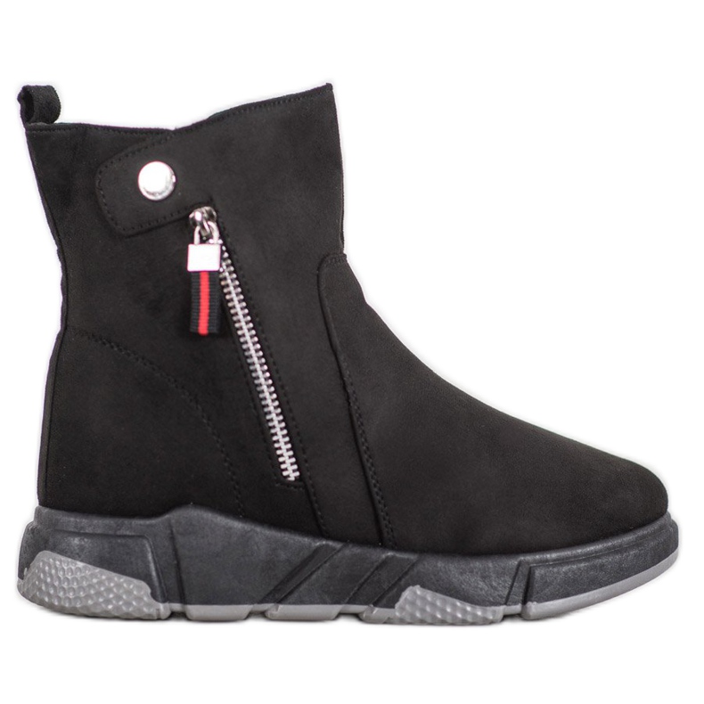 SHELOVET Bottes en daim à la mode le noir