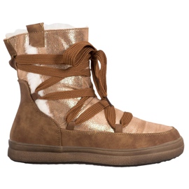 SDS Bottes de neige chaudes brun doré