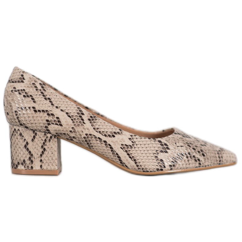 Ideal Shoes Escarpins en daim à talons hauts brun
