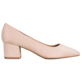 Ideal Shoes Escarpins en daim à talons hauts brun
