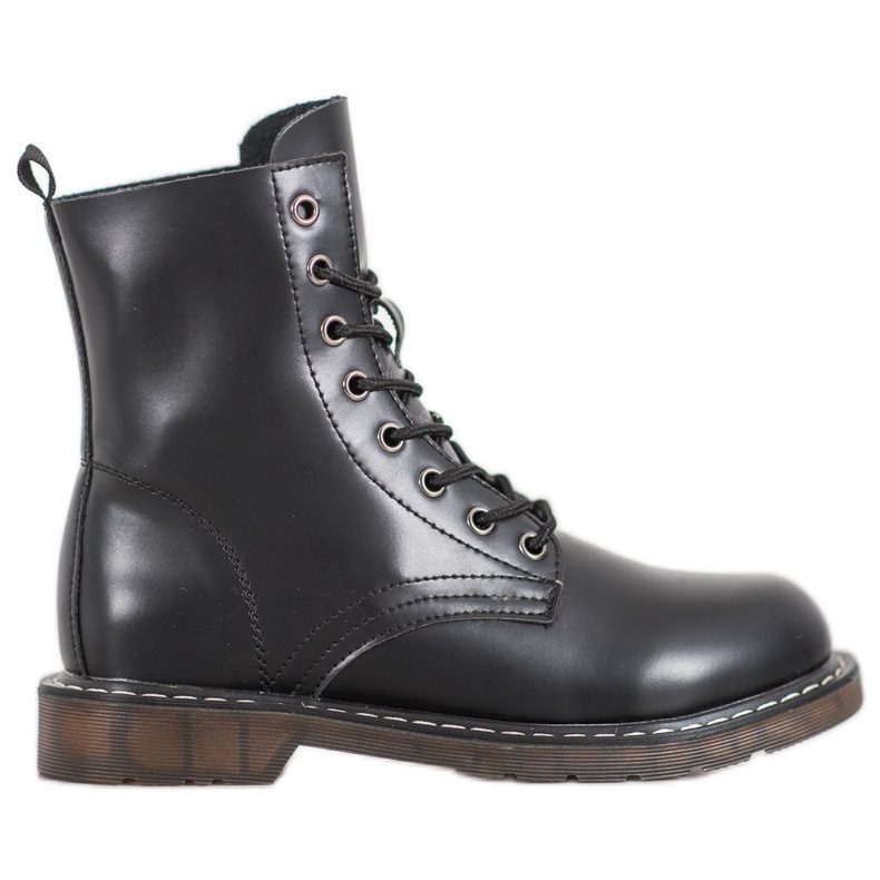 Kylie Trappeurs élégants avec cuir écologique le noir