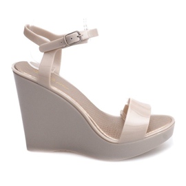Compensée Ouverte Meliski 88-59 Beige brun jaune