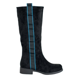 SDS Bottes en daim avec une ceinture le noir