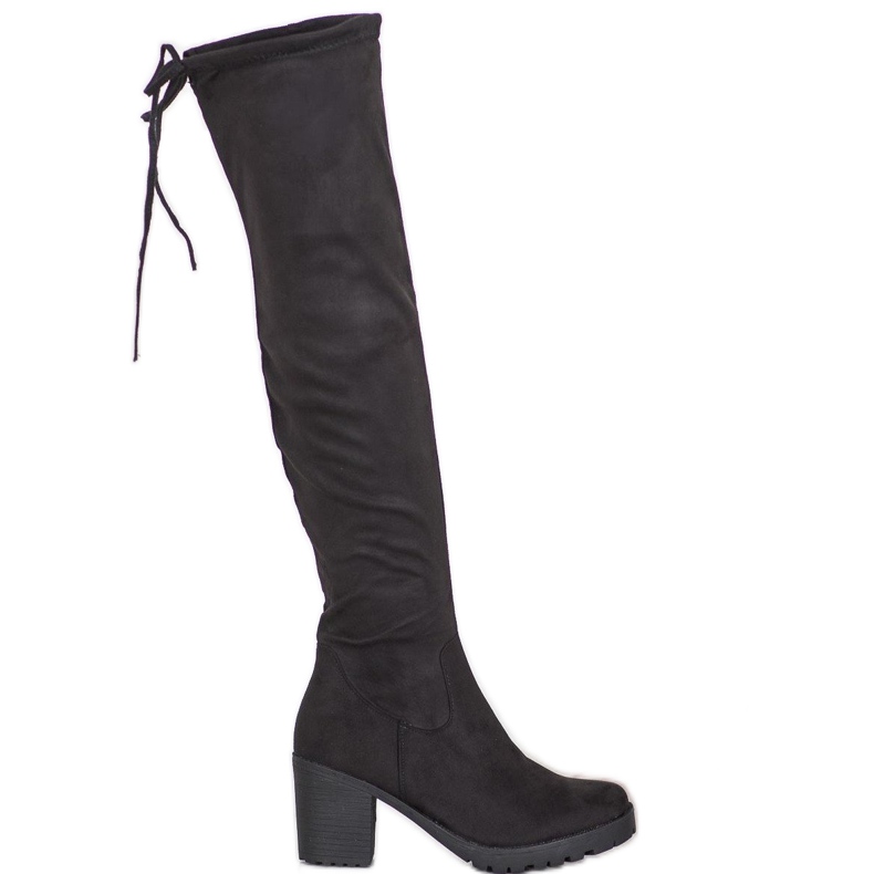 SHELOVET Bottes à plateforme en daim le noir