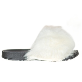 SHELOVET Pantoufles De Fourrure Confortables blanc