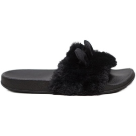 SHELOVET Pantoufles Noires le noir